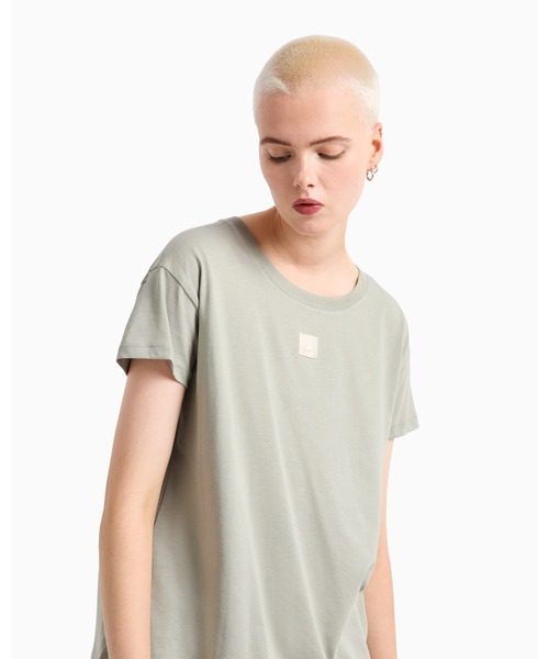 tシャツ 「A|X アルマーニ エクスチェンジ」AXロゴ 半袖クルーネックTシャツ/BOYFRIEND レディース A|X アルマーニ エクスチェンジ】AXロゴ 半袖クルーネックT