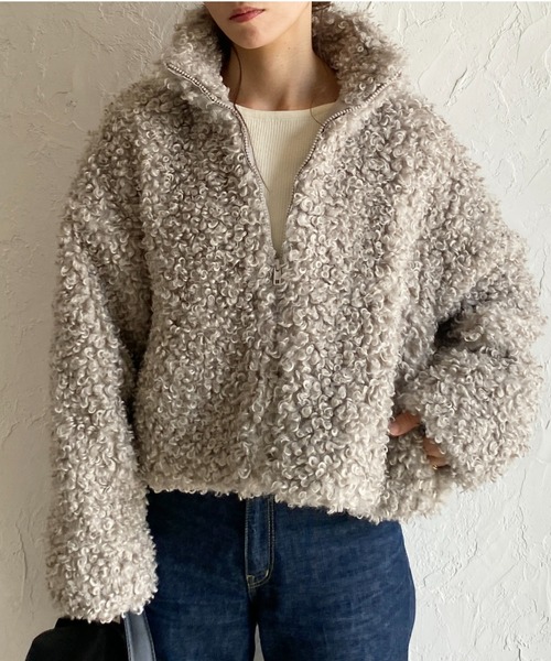She's Closet ブルゾン アウター スタンドカラーショート丈ジップ