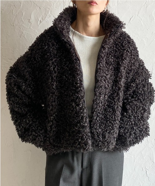 She's Closet ブルゾン アウター スタンドカラーショート丈ジップ
