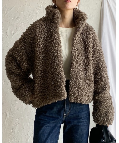 She's Closet ブルゾン アウター スタンドカラーショート丈ジップ