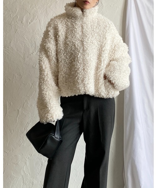 She's Closet ブルゾン アウター スタンドカラーショート丈ジップ