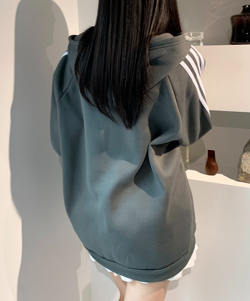 lilful パーカー 「裏起毛」サイドライントラックジャージジップ