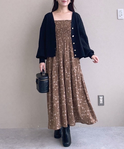 TRUSTY キャミワンピ mysty woman ワンピース ショートニットガラキャミワンピース