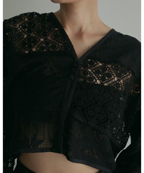 anuke（アンヌーク） カーディガン Patchwork Lace Cardigan