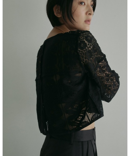 Patchwork Lace Cardigan アンヌーク　ブラック ànuke online store（アンヌーク） / Patchwork Lace