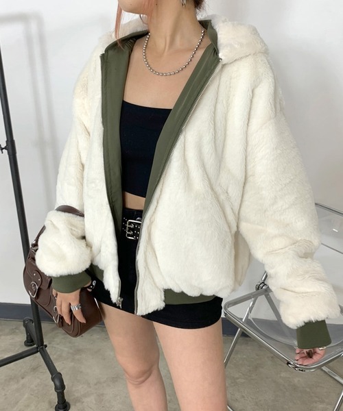 ma1 ma-1 リバーシブルフード付ビッグMA1 レディース ビッグシルエット 