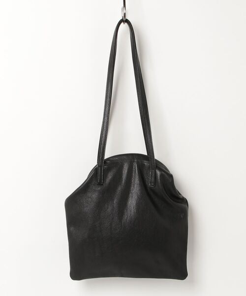 POMTATA ボストンバッグ　黒レザー　ショルダーバック　トートバッグ　肩掛け POMTATA ボストンバッグ 黒レザー ショルダーバック トート