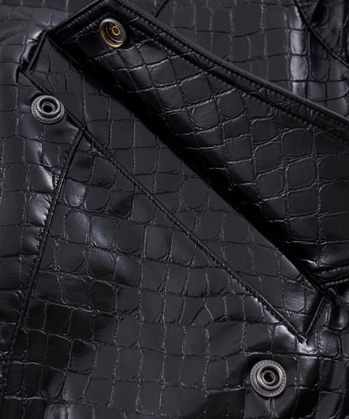 LEATHER BLOUSON/ブルゾン SUPPLIER ブルゾン アウター Cross Switching Faux Leather Blouson