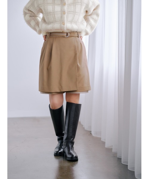COHINA（コヒナ） パンツ レイヤードデザインスコート 「低身長・小柄