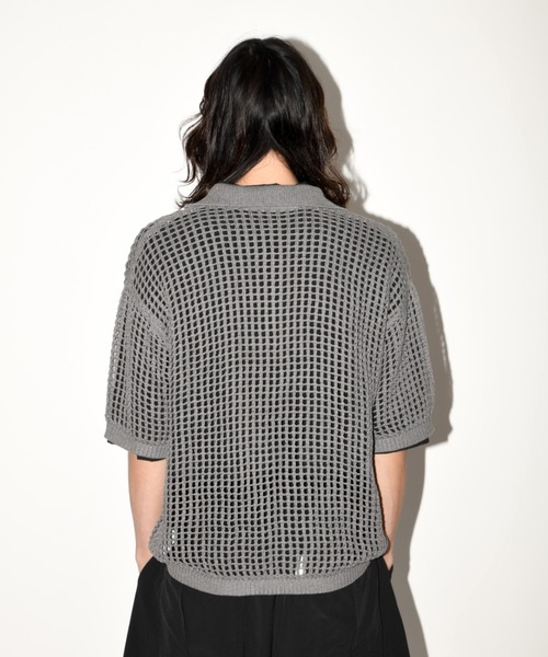 SUPERTHANKS ポロシャツ メッシュニットポロシャツ/Mesh knit