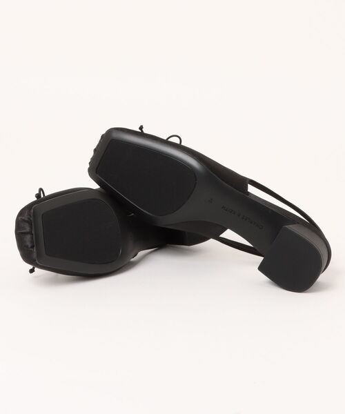 charles&keith サテン ボウスクエアトゥスリングバックパンプス CHARLES & KEITH｜サテン ボウスクエアトゥスリングバック