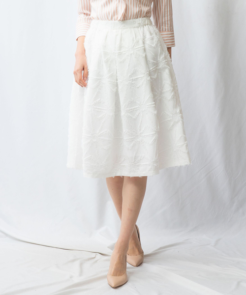 ナラカミーチェ（NARACAMICIE）/【NARACAMICIE】カットジャガードフレアスカート NARACAMICIE（ナラカミーチェ） スカート 「NARACAMICIE」カット