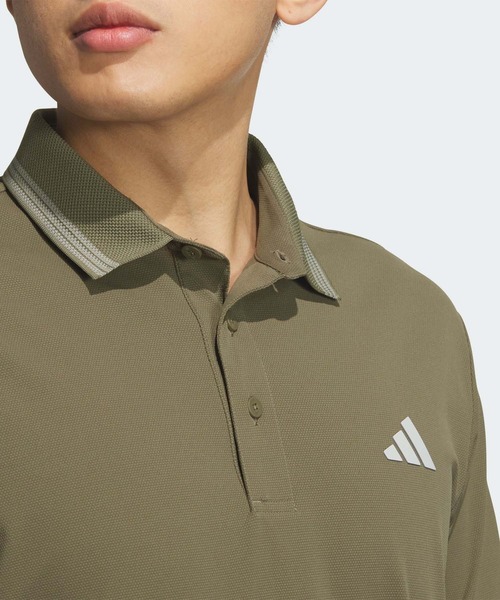 adidas（アディダス） ポロシャツ ワンポイントロゴ UVケア付き半袖
