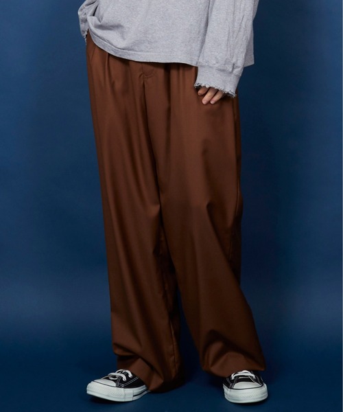 unrelaxing マルチサイズ スラックス ツータックワイドスラックス