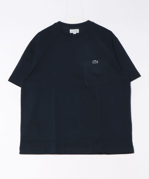 ラコステ　半袖　ブラック LACOSTE（ラコステ） tシャツ アウトラインクロックポケットTシャツ