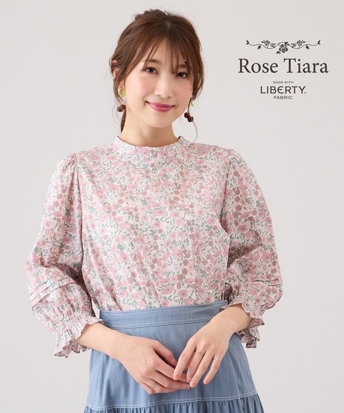 ブラウス シャツ Rose Tiara with LIBERTY　/　バックリボンブラウス レディース