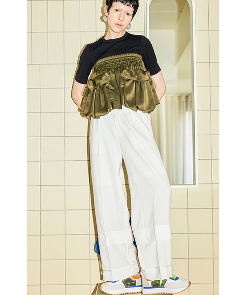 OMMO（オーエムエムオー） スラックス パンツ LAYERED WIDE PT