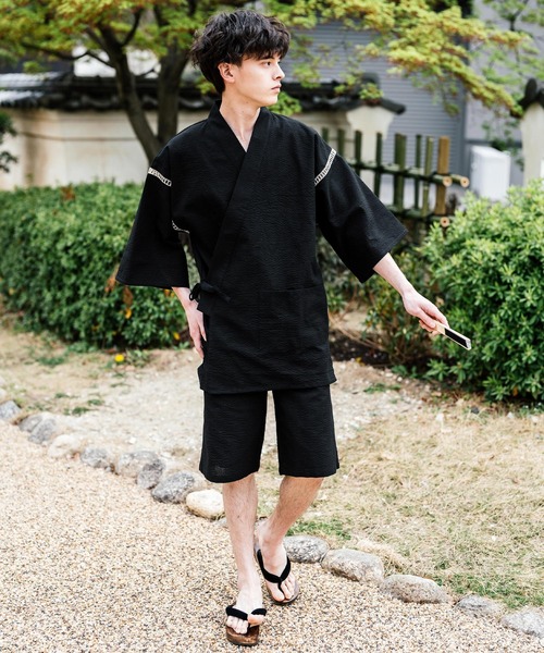 Rocky Monroe（ロッキーモンロー） 浴衣 しじら織り甚平 上下セット