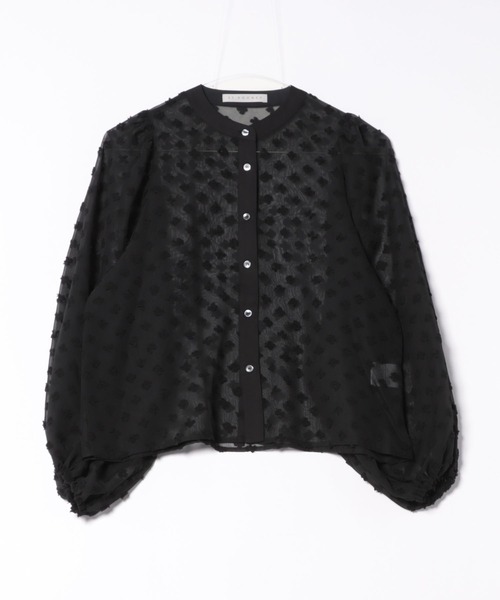 ST.ROONEY セントルーニー ドビードットシアーブラウス ブラック ST.ROONEY（セントルーニー） ブラウス シャツ ドビードットシアー