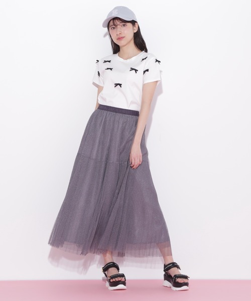 ランダムリボンTシャツ JILL by JILL STUART ブラック JILL by STUART tシャツ ランダムリボンTシャツ レディース