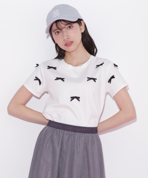 ランダムリボンTシャツ JILL by JILL STUART ブラック JILL by JILL STUART｜ランダムリボンTシャツ | Rakuten Fashion