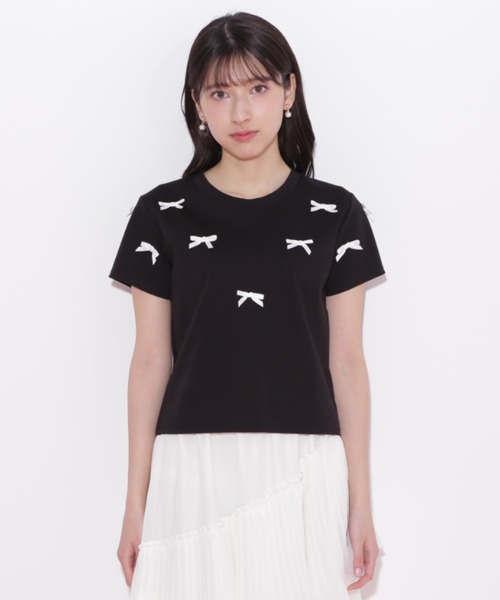 ランダムリボンTシャツ JILL by JILL STUART ブラック JILL by STUART tシャツ ランダムリボンTシャツ レディース