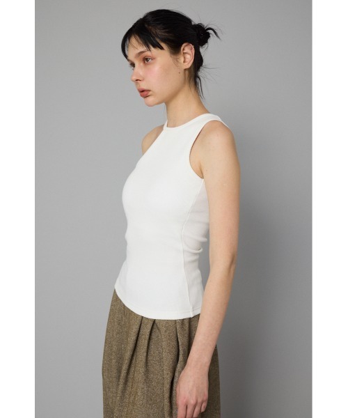 HeRIN.CYE タンクトップ ノースリーブ Asymmetry neck tank top