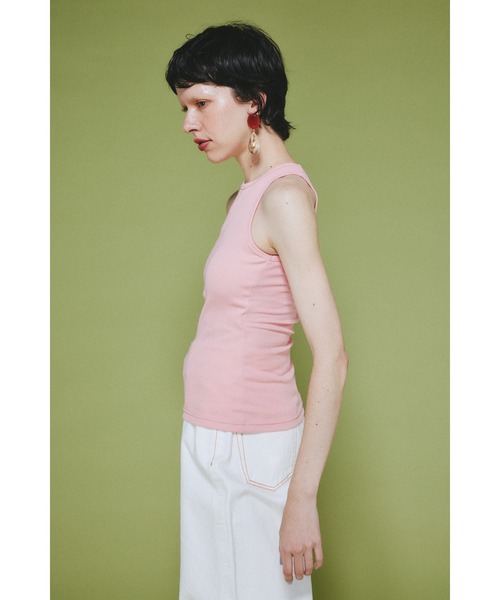 HeRIN.CYE タンクトップ ノースリーブ Asymmetry neck tank top