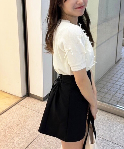 「one after another NICE CLAUP」 ニットカーディガン FREE チャコールグレー レディース_画像5