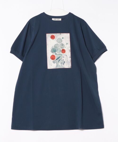 tシャツ SUPER　HAKKA×オバタクミ「エピソード1」プリント＋刺繍チュニックカットソー レディース SUPER HAKKA｜SUPER HAKKA×オバタクミ「エピソード1」プリント+