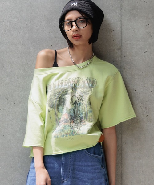 ゆるページ PAGEBOY（ページボーイ） tシャツ ルーズネックミニウラケロックT