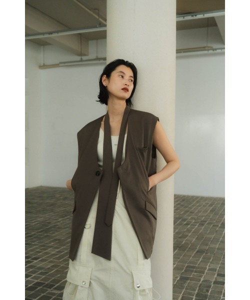 ベスト ジレ 2way collarless gilet(unisex) レディース メンズ