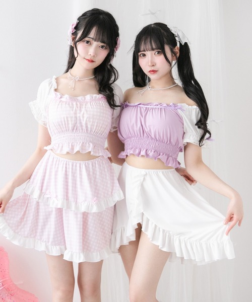 DearMyLove 水着 6wayフリルリボン水着 レディース : ZOZOTOWN