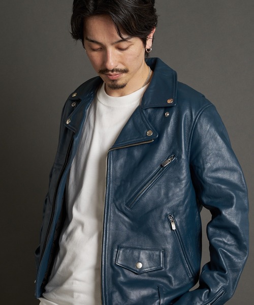 JACKROSE（ジャックローズ） レザーブルゾン L ブルー メンズ