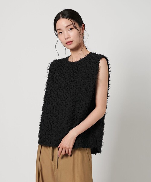 ブラウス シャツ 「WEB限定」フリンジ ノースリーブブラウス -ウォッシャブル- レディース