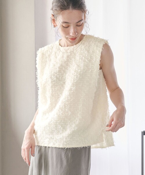 ブラウス シャツ 「WEB限定」フリンジ ノースリーブブラウス -ウォッシャブル- レディース