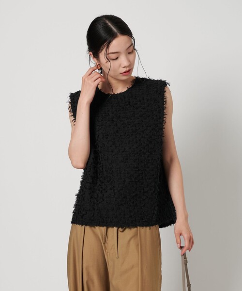 ブラウス シャツ 「WEB限定」フリンジ ノースリーブブラウス -ウォッシャブル- レディース
