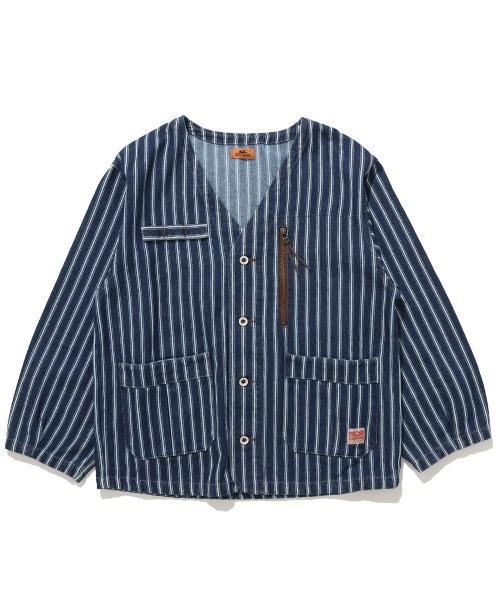 新品　クリフメイヤー　ノーカラーデニムジャケット KRIFF MAYER Lady's Collection デニムジャケット gジャン 「綿