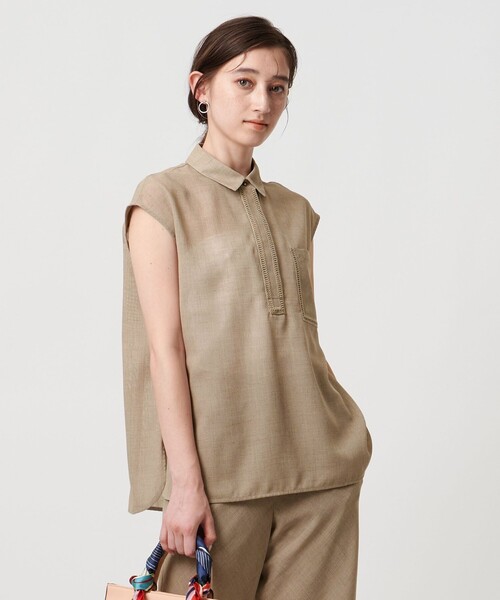 ブラウス シャツ Spiree asami フレンチスリーブブラウス -防シワ ウォッシャブル- レディース