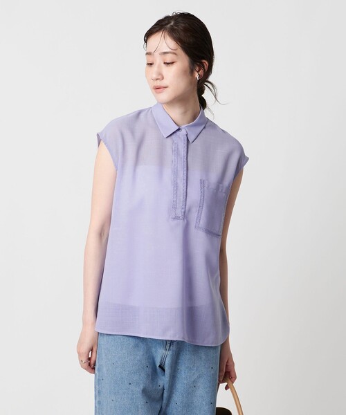 ブラウス シャツ Spiree asami フレンチスリーブブラウス -防シワ ウォッシャブル- レディース