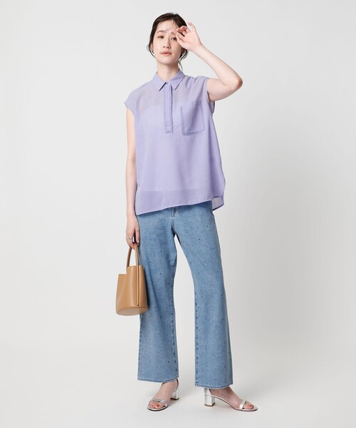 ブラウス シャツ Spiree asami フレンチスリーブブラウス -防シワ ウォッシャブル- レディース