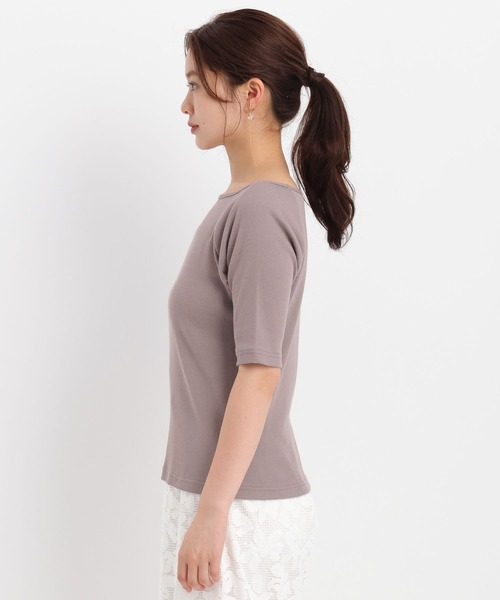 【しろいん】アンデミュウ☆ ボトルネックソデレースアップ5分袖ニット AZUL BY MOUSSY | レースアップ5分袖ポロカラーニット (ニット ) |SHEL