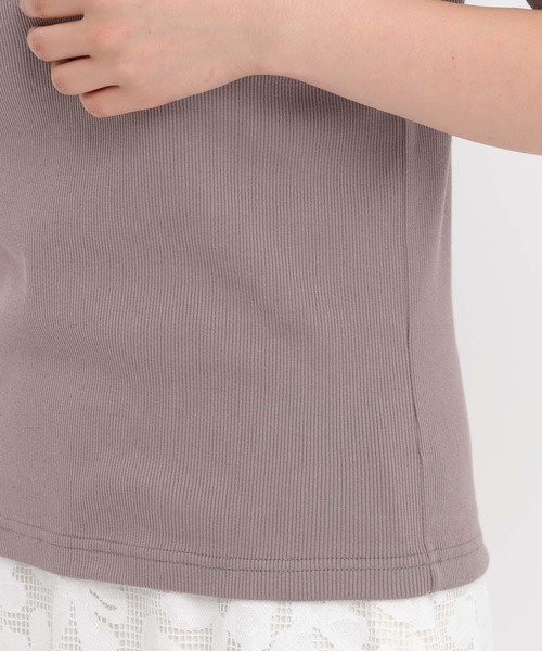 tシャツ リブボートネック5分袖カットソー587124 レディース Andemiu tシャツ リブボートネック5分袖カットソー587124