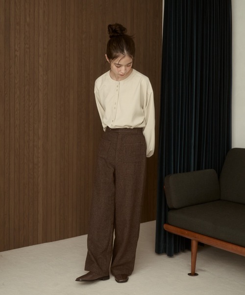 moi tytto スラックス パンツ 「セットアップ可能」チェックデザイン