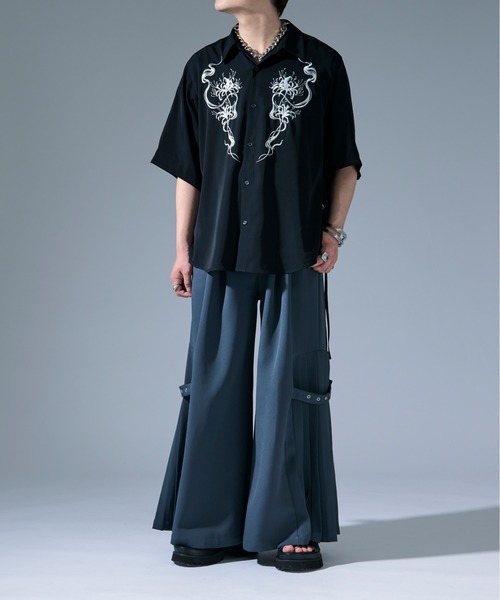 Ellno Loset（エルノロゼット） シャツ 彼岸花刺繍シャツ メンズ 