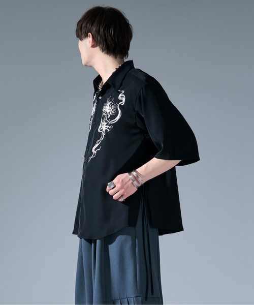 Ellno Loset（エルノロゼット） シャツ 彼岸花刺繍シャツ メンズ