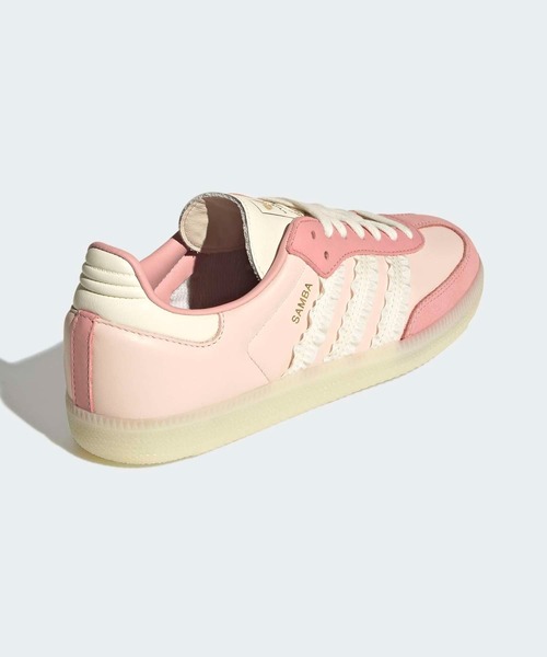 SNS セレブ人気★adidas SAMBA OG サンバ レトロ感 白 ピンク adidas】SAMBA OG SHOES サンバ ホワイト ピンク ロゴ レザー