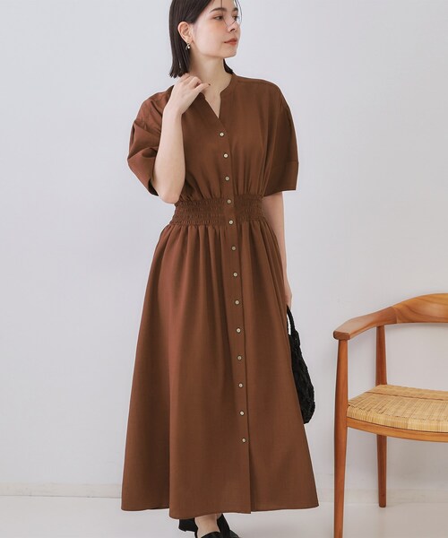 専用✨極美品✨UNTITLED　アンタイトル　リネンライクフレアワンピース OPAQUE.CLIP ワンピース リネンライクスキッパーフィット