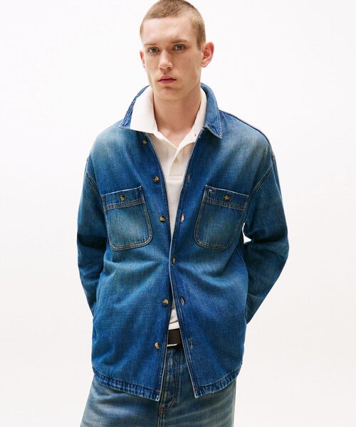 TOMMY JEANS シャツ デニムオーバーシャツ メンズ : ZOZOTOWN