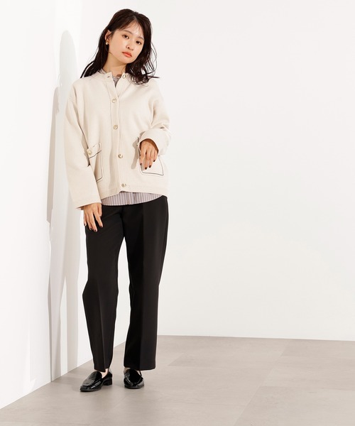 カーディガン 「洗える」KNIT BASIC ミドル カーディガン レディース ◇キーネックミドル丈カーデ【手洗い可】（カーディガン/ボレロ